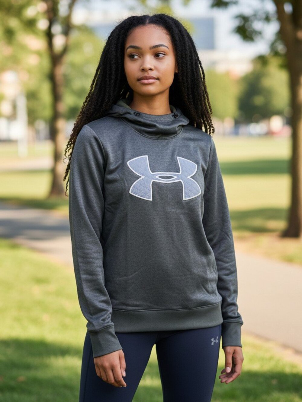 Under Armour Women's Black Charcoal Cold Gear Pullover Hoodie S